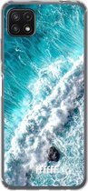 6F hoesje - geschikt voor Samsung Galaxy A22 5G -  Transparant TPU Case - Perfect to Surf #ffffff