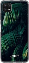6F hoesje - geschikt voor Samsung Galaxy A22 5G -  Transparant TPU Case - Palm Leaves Dark #ffffff