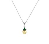 YO&NO -  Ketting - Zilver -  Anker - Ananas -  1,1 mm -  36 + 4 cm - Kinderen - Gerhodineerd - Zilver 925