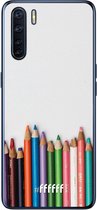 6F hoesje - geschikt voor OPPO A91 -  Transparant TPU Case - Pencils #ffffff