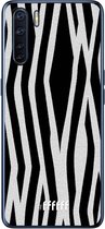 6F hoesje - geschikt voor OPPO A91 -  Transparant TPU Case - Zebra Print #ffffff