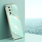 Voor Huawei P40 Pro XINLI Rechte 6D Plating Gouden Rand TPU Schokbestendig Hoesje (Mintgroen)