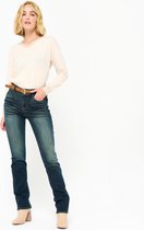 LOLALIZA Rechte jeans met riem - Donker Blauw - Maat 42