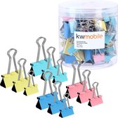 kwmobile papierklemmen - Set van 60 fold back clips - 19/25/32 mm - Foldback klemmen - Paperclips - Knijpers - Multicolor