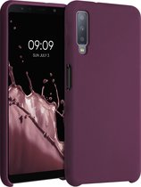 kwmobile telefoonhoesje voor Samsung Galaxy A7 (2018) - Hoesje met siliconen coating - Smartphone case in bordeaux-violet
