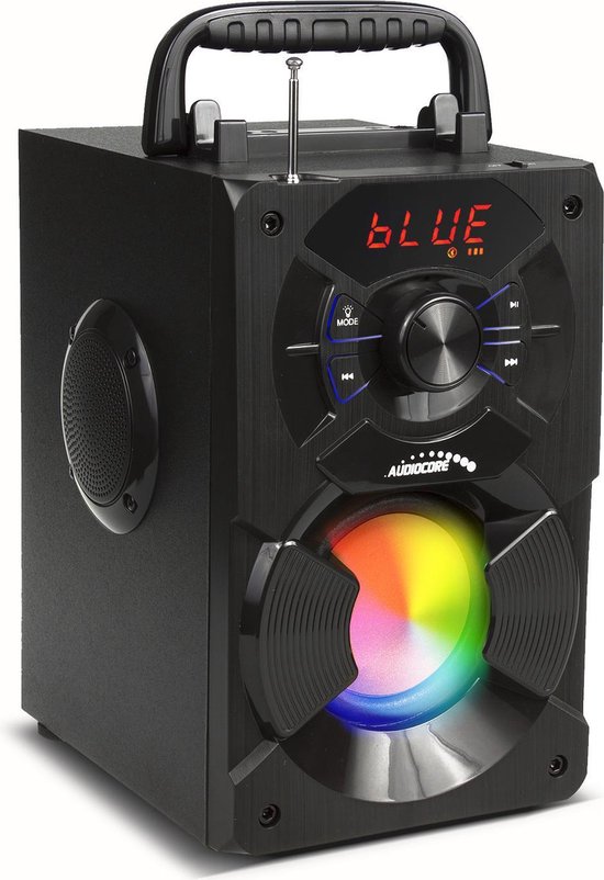 Audiocore AC730 Draagbare bluetooth luidspreker Draadloos 11W Uitgangsvermogen/ Radio / SD / MMC / Aux-in / USB / Verlichting / Afstandsbediening / Handvat van Audi — afbeelding 2