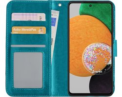 Hoesje - Met Pasjeshouder - Geschikt voor Samsung Galaxy A52s 5G - Luxe Bookcase Portemonee - Flip Case - Kunstleer Book Case - Flipcase - Book Cover - Walletcase - Portemonneehoes - Turquoise