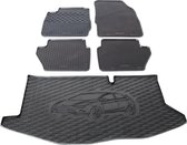 Rubber automatten met kofferbakmat - geschikt voor Ford Fiesta hatchback 2008-2017