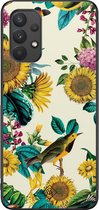 Samsung A32 4G hoesje - Zonnebloemen / Bloemen | Samsung Galaxy A32 4G case | Hardcase backcover zwart