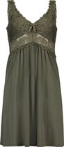 Hunkemöller Dames Nachtmode Slipdress Nora Lace  - Groen - maat 2XL