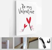 Valentines day vector card set with hearts and love romantic messages in red, grey and white colours - Modern Art Canvas - Vertical - 1866586480 - 40-30 Vertical