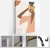 Set of backgrounds for social media platform, , banner with abstract shapes, fruits, leaves, and woman shape - Modern Art Canvas - Vertical - 1646792278 - 80*60 Vertical