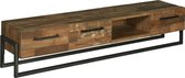 Tv-meubel | potenza | gerecycled teakhout | wit | 206 x 45 x 45(h) cm