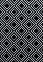 Modern laagpolig vloerkleed Costa - zwart 3525 - 240x340 cm