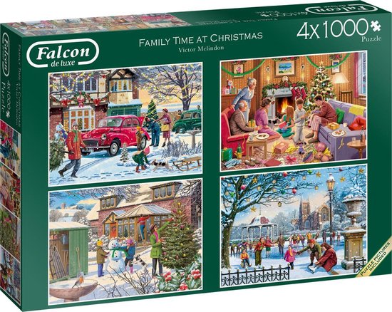 Falcon puzzel Family Time At Christmas - Legpuzzel - 4 x 1000 stukjes |  bol.com
