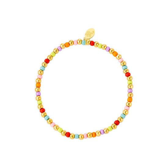Bracelet Yehwang en perles colorées et dorées