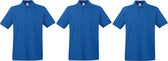 3-Pack maat S blauw polo shirt premium van katoen voor heren - Polo t-shirts voor heren