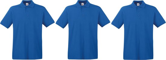 3-Pack maat S blauw polo shirt premium van katoen voor heren - Polo t-shirts voor heren