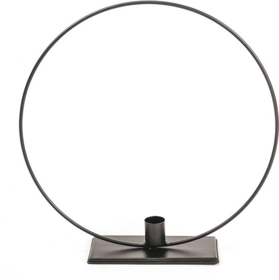Aannemelijk komedie buitenspiegel Housevitamin kandelaar 'cirkel' 28 cm - ronde kaarsenstandaard /  kaarsenhouder - zwart | bol.com