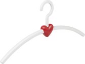 De Kledinghanger Gigant - 4 x Garderobehanger Eve kunststof wit / rood, 45 cm