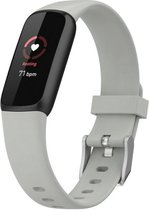 Siliconen Smartwatch bandje - Geschikt voor Fitbit Luxe siliconen bandje - grijs - Strap-it Horlogeband / Polsband / Armband - Maat: Maat S