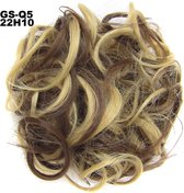 Haar Wrap, Brazilian hairextensions knotje blond / bruin 22/10#