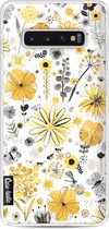 Casetastic Samsung Galaxy S10 Plus Hoesje - Softcover Hoesje met Design - Flowers Yellow Print