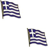 4x stuks pin broche speldje Vlag Griekenland 20 mm - Feestartikelen/verkleed spullen