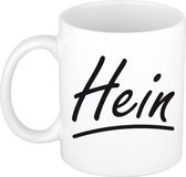 Hein naam cadeau mok / beker met sierlijke letters - Cadeau collega/ vaderdag/ verjaardag of persoonlijke voornaam mok werknemers