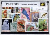 Papegaaien – Luxe postzegel pakket (A6 formaat) : collectie van 50 verschillende postzegels van papegaaien – kan als ansichtkaart in een A6 envelop - authentiek cadeau - kado - ges