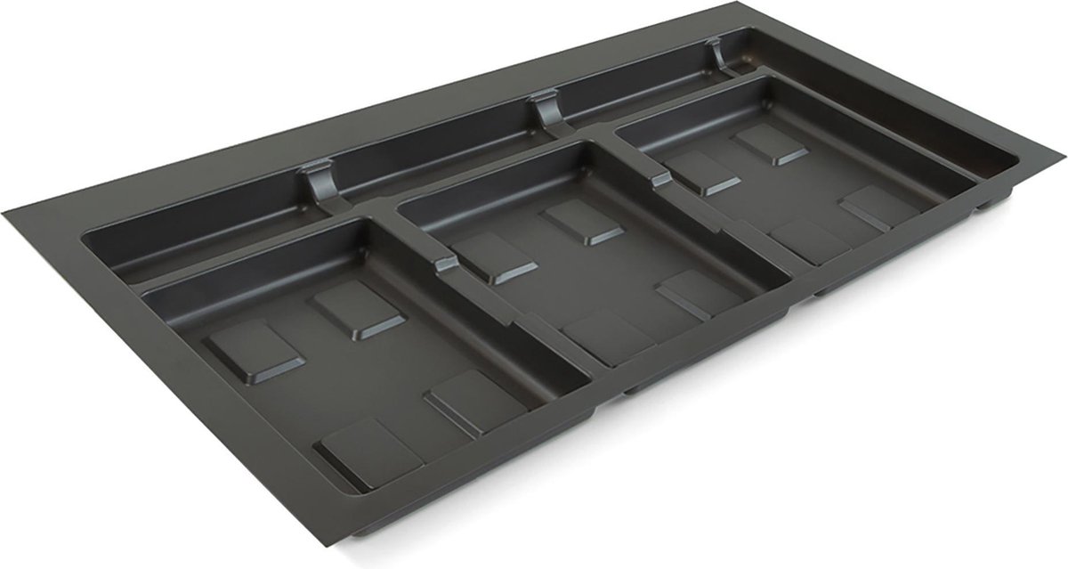 Emuca Basis voor containers voor keukenlades, unit 900 mm, Kunststof, Antraciet grijs