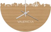 Skyline Klok Valencia Bamboe hout - Ø 40 cm - Woondecoratie - Wand decoratie woonkamer - WoodWideCities
