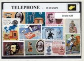 Telefoon – Luxe postzegel pakket (A6 formaat) : collectie van 25 verschillende postzegels van telefoons – kan als ansichtkaart in een A6 envelop - authentiek cadeau - kado - gesche
