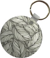 Sleutelhanger - Natuur - Patroon - Bladeren - Plastic - Rond - Uitdeelcadeautjes