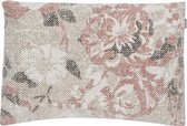 Hoyz | Vintage Flower Soft Roze Kussen | 35 X 50 | Sierkussen Voor Woonkamer Of Slaapkamer