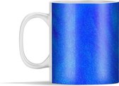 Mok - Blauwe glitterstructuur in een bewegend patroon - 350 ml - Beker