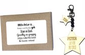 Sleutelhanger Liefste Peter | MET NAAM | zwart | hout | ster | peter vragen | peter worden | liefste peter | coolste peter