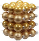 36x Kerstversiering kerstballen saffraan van glas - 6 cm - mat/glans - Kerstboomversiering