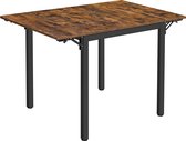 eettafel, inklapbare keukentafel voor 2-4 personen, voor kleine ruimtes, vintage bruin-zwart HMKDT077B01