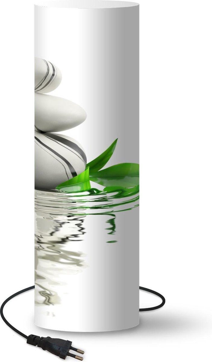 Lamp - Nachtlampje - Tafellamp slaapkamer - Zen stenen in het water - 50 cm hoog - Ø15.9 cm - Inclusief LED lamp