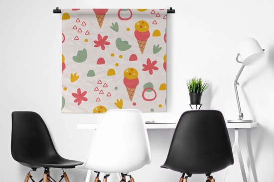 Tapisserie murale - Toile murale - Glace - Design - Été - 90x90 cm - Tapisserie
