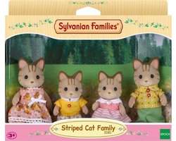 foto van Sylvanian Families 5180 familie gestreepte kat- fluweelzachte speelfiguren
