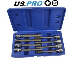 Torx doppenset lang 110 mm 3/8" 8-delig