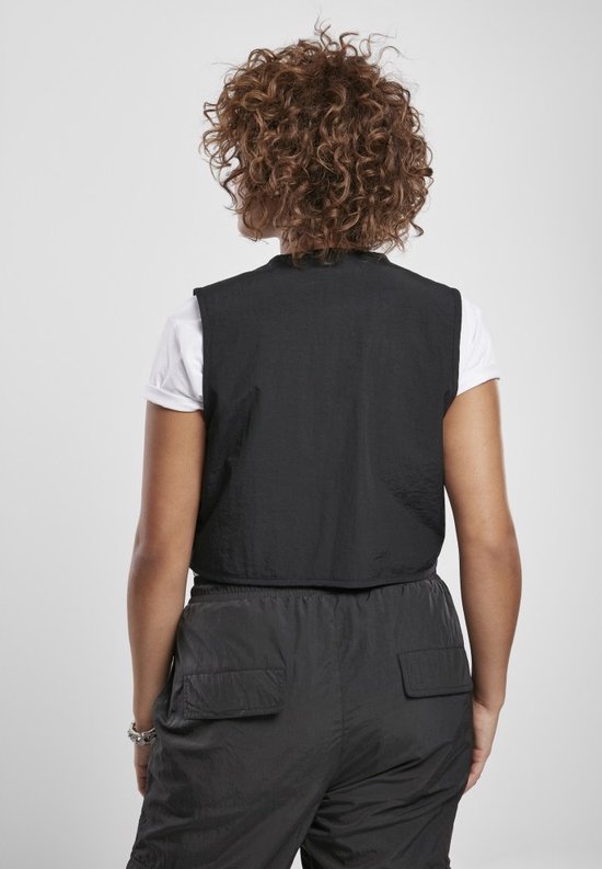 Urban Classics - Ladies Short Tactical Vest black Gilet - XL - Zwart - urban classics