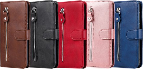OPPO A94 Book Case Cover with Zipper - Similicuir - Porte-cartes - Portefeuille - OPPO A94 - Or Goud