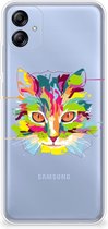 Mobiel Case Geschikt voor Samsung Galaxy A04e GSM Hoesje Doorzichtig Cat Color