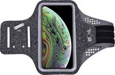 Geschikt voor iPhone Xs hardloop telefoonhouder – armband - sportband - van stof - Zwart