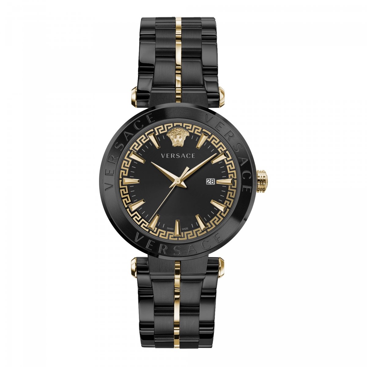 Versace VE2F00621 horloge mannen - Roestvrij Staal - zwart