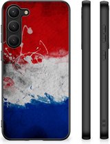 Mobiel TPU Hard Case Geschikt voor Samsung Galaxy S23 Plus Telefoon Hoesje met Zwarte rand Nederlandse Vlag