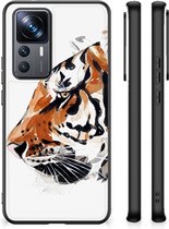 Telefoonhoesje Xiaomi 12T | 12T Pro Silicone Case met Zwarte rand Tiger